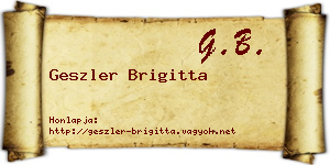 Geszler Brigitta névjegykártya